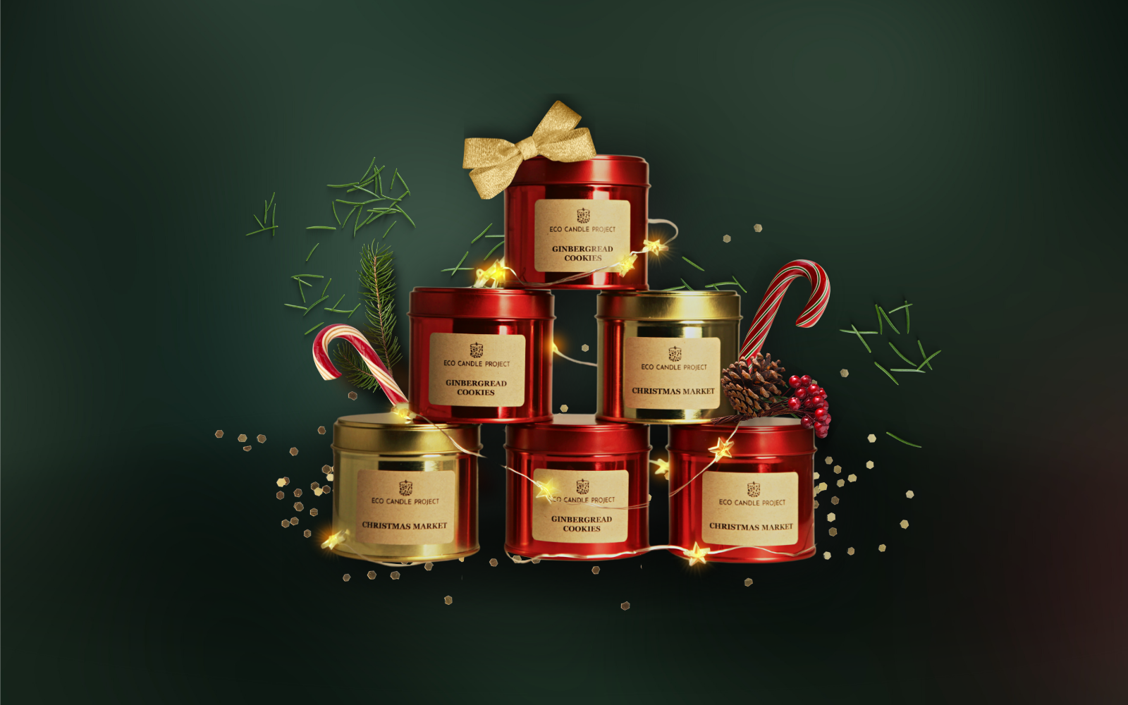 candles tins for christmas