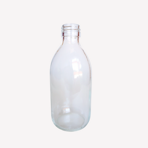 ROUND CLEAR GLASS BOTTLE