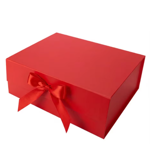 FLAT-PACKED GIFT BOX with RIBBON