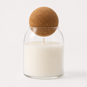 GLASS JAR WITH CORK BALL LID
