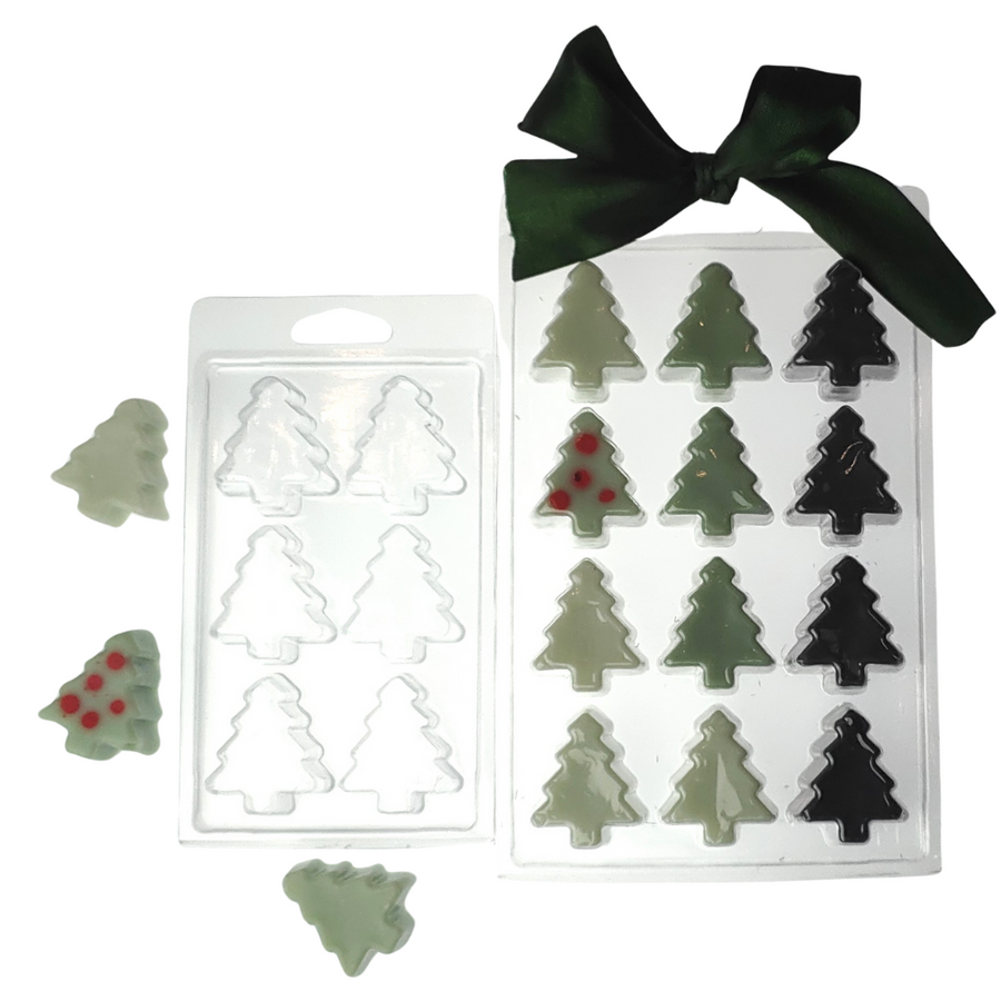 CHRISTMAS TREE CLAMSHELLS ( 6 OR 12 CAVITIES ) - Eco Candle Project 