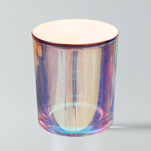 IRIDISCENT CANDLE GLASS WITH METAL LID (43 CL)