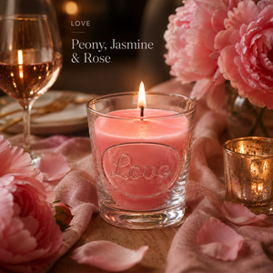 THAT'S LIFE "LOVE" — 38 CL EMBOSSED CANDLE GLASS · TUMBLER