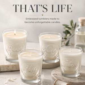 THAT'S LIFE "HOPE" — 38 CL EMBOSSED CANDLE GLASS · TUMBLER
