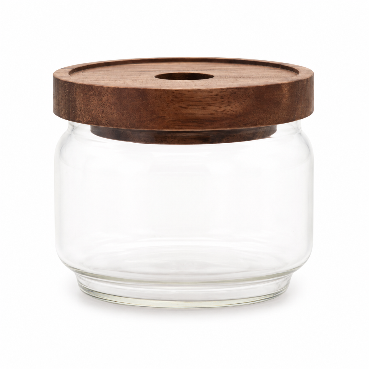 BOROSILICATE GLASS CANDLE JAR WITH BAMBOO LID (7 cm)