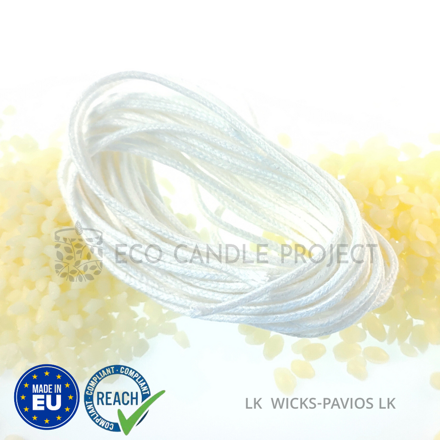 LK-TUBULAR WICKS FOR BEESWAX CANDLES - Eco Candle Project 