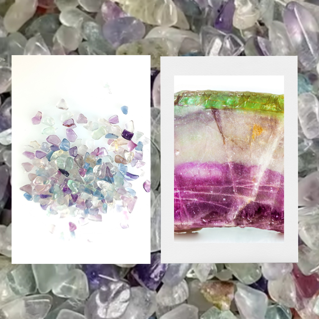 FLUORITE  MINI-CHIPS - SEMI PRECIOUS STONES 2025 LIMITED EDITION