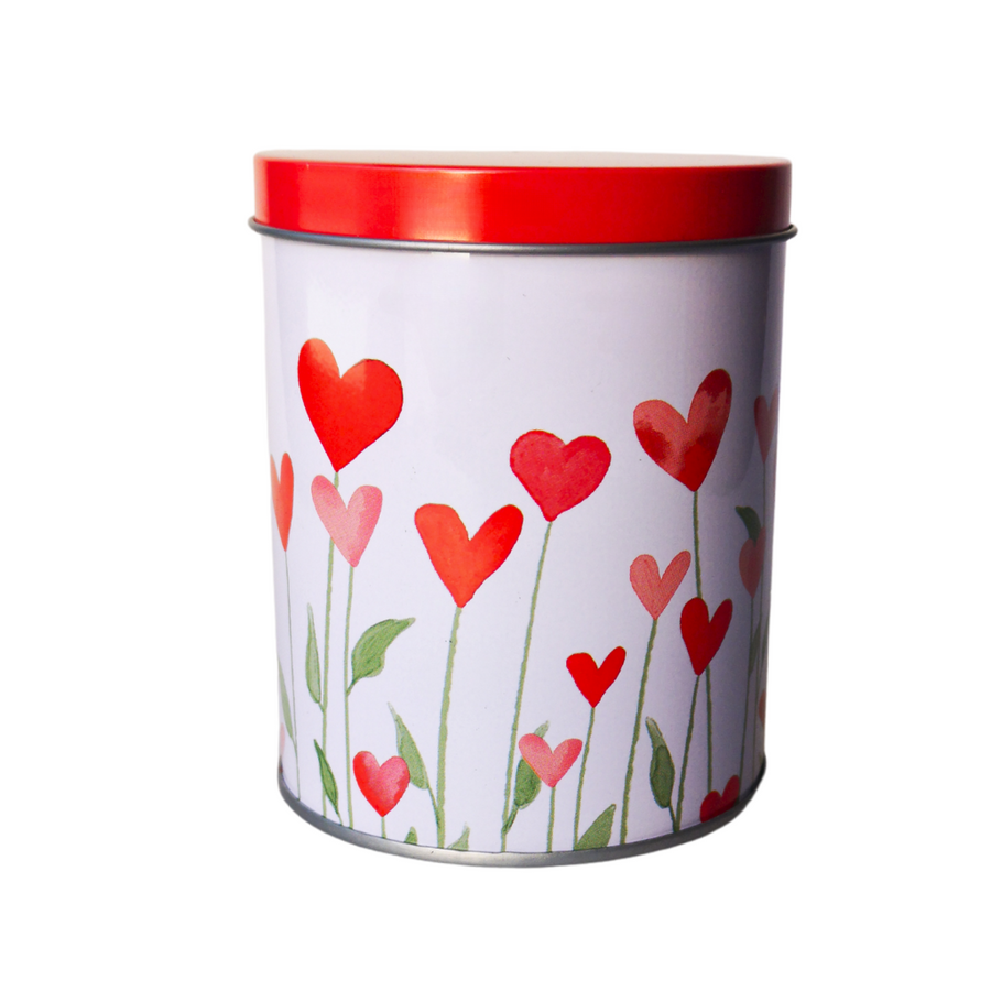 Lata con corazones