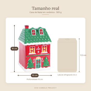 Queimador casa de Natal vermelha – tamanho real 16 cm