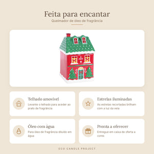 Queimador casa de Natal vermelha – características