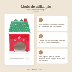 Queimador casa de Natal vermelha – modo de utilização