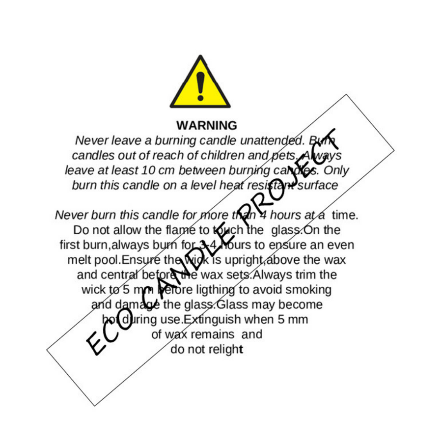 SAFETY LABELS - Eco Candle Project 