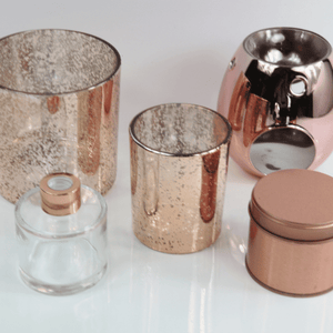 ELECTROPLATED ROSE GOLD CANDLE GLASS - Eco Candle Project 